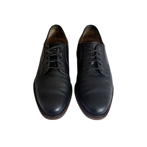 Salvatore Ferragamo Studio Pebble Grain Leather Shoes Black Oxford Derby Men Sz8